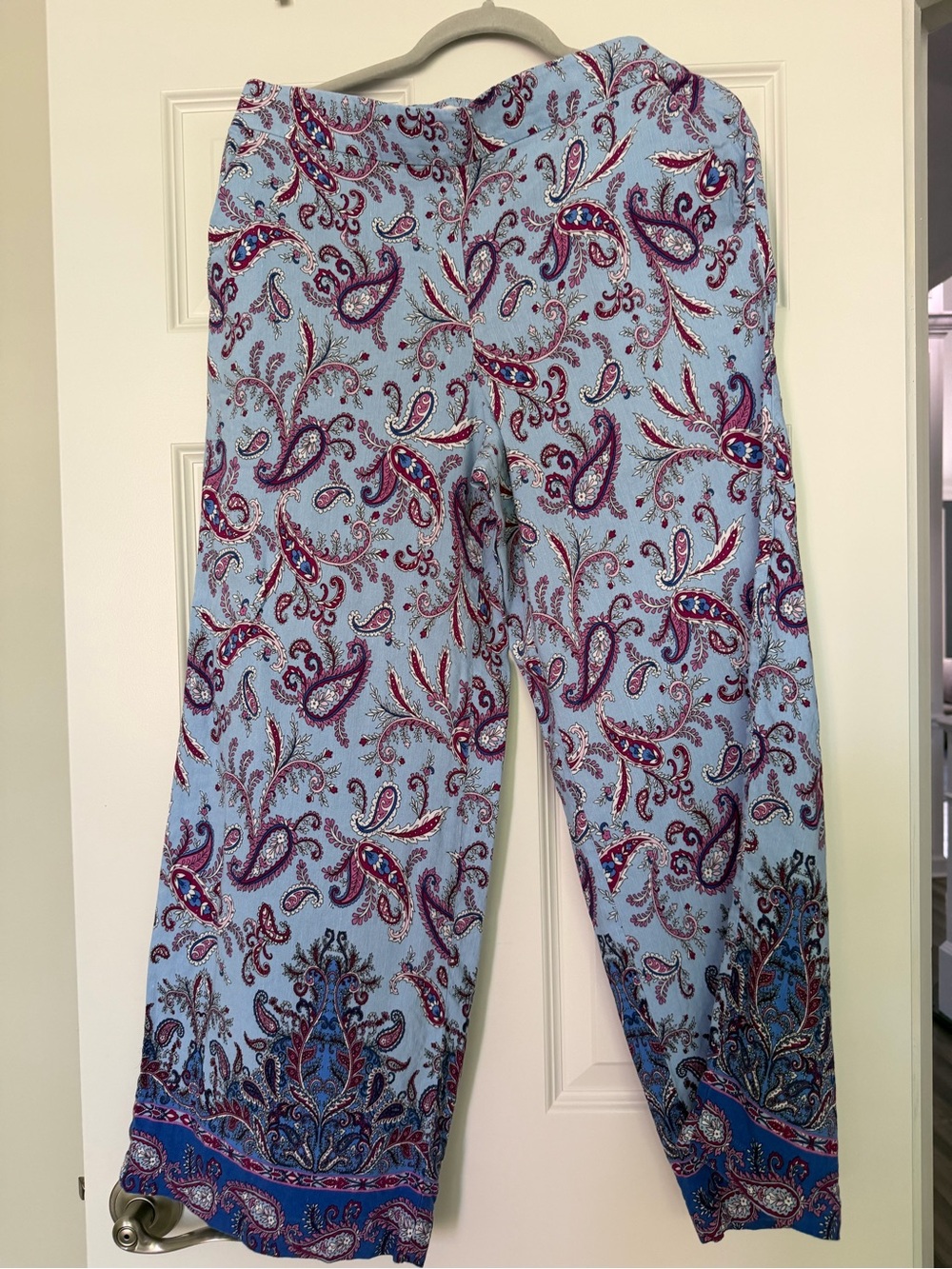 LOFT Light Blue Paisley Print Skirt